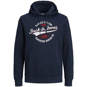 Kleidung Herren Pullover Jack & Jones Jwh Logo Sweat Hood Blau