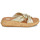 Schuhe Damen Pantoffel FitFlop F-Mode Leather-Twist Flatform Slides (Cork Wrap) Gold / Braun