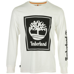 Kleidung Herren T-Shirts Timberland Stack Logo Tee Ls Weiss
