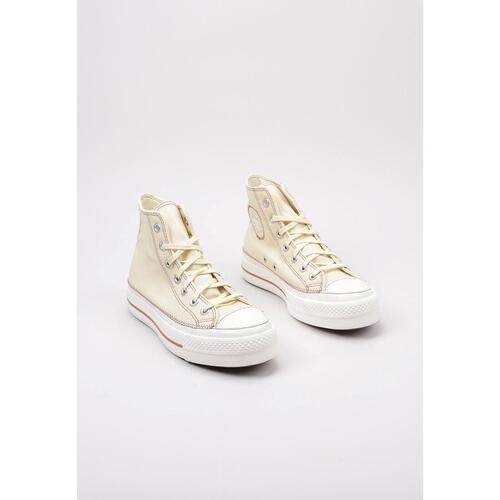 Converse CHUCK TAYLOR ALL STAR LIFT PLATFORM CONTRAST STITCHING Beige