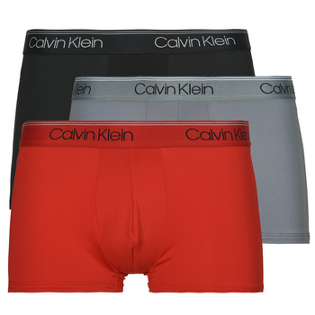 Unterwäsche Herren Boxer Calvin Klein Jeans LOW RISE TRUNK 3PK X3 Schwarz / Rot / Grau