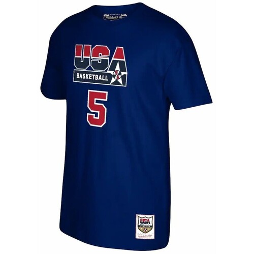 Kleidung Herren T-Shirts & Poloshirts Mitchell And Ness T-shirt USA name & number David Robinson Blau