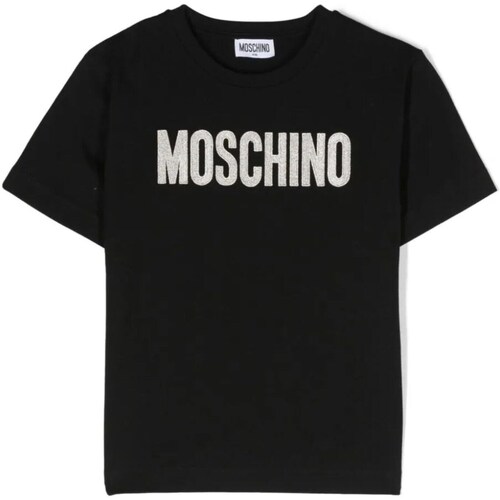 Kleidung Mädchen T-Shirts Moschino HDM060LAA10 Schwarz
