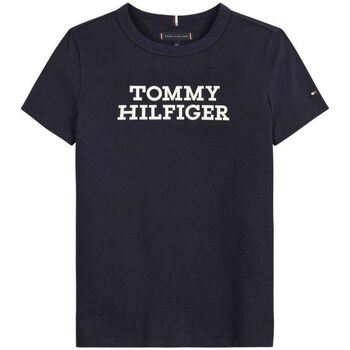 Kleidung Kinder T-Shirts & Poloshirts Tommy Hilfiger KB0KB08555 LOGO TEE-DESERT SKY Blau