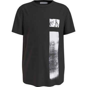 Kleidung Jungen T-Shirts & Poloshirts Calvin Klein Jeans Glitched Monogram T-Shirt Schwarz