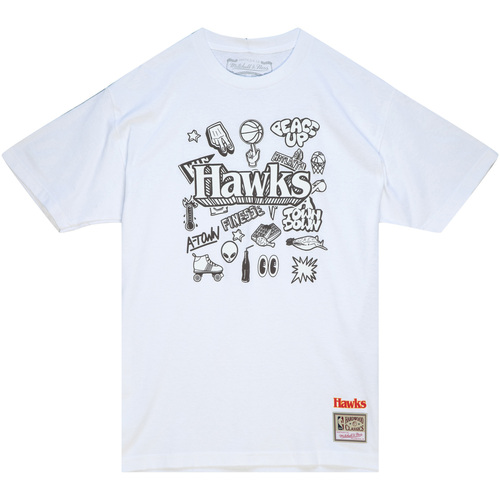 Kleidung Herren T-Shirts & Poloshirts Mitchell And Ness T-shirt Atlanta Hawks NBA Doodle Weiss