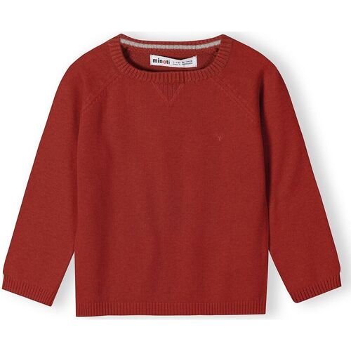 Kleidung Jungen Pullover Minoti Strickpullover mit Rundhalsausschnitt für Jungen (12m-14y) Rot