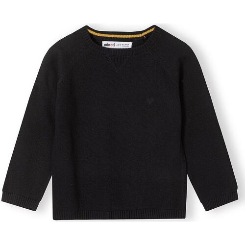 Kleidung Jungen Pullover Minoti Strickpullover mit Rundhalsausschnitt für Jungen (12m-14y) Schwarz
