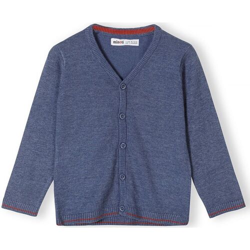 Kleidung Jungen Pullover Minoti Cardigan mit Knopfleiste für Jungen (12m-14y) Blau