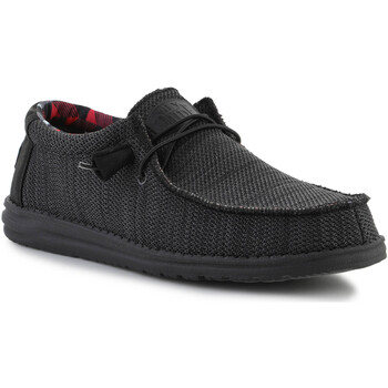 Schuhe Sneaker Low HEYDUDE HEYDUDE WALLY SOX JET BLACK 40019-0XD Herren-Lifestyle-Schuhe Schwarz
