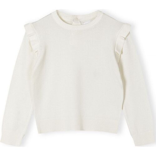 Kleidung Mädchen Pullover Minoti Sweatshirt mit Volantärmeln für Mädchen (12m-14y) Weiss