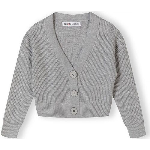 Kleidung Mädchen Pullover Minoti Strickjacke mit Knopfleiste für Mädchen (12m-14y) Grau