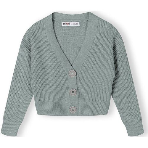 Kleidung Mädchen Pullover Minoti Strickjacke mit Knopfleiste für Mädchen (12m-14y) Grün