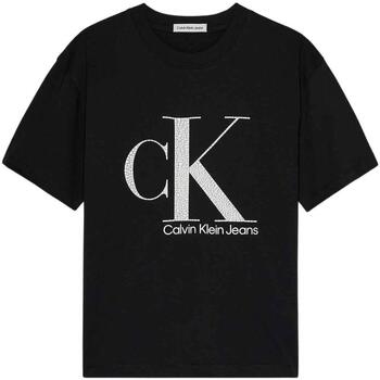 Kleidung Jungen T-Shirts & Poloshirts Calvin Klein Jeans  Schwarz