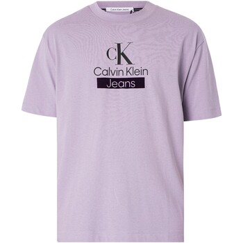 Kleidung Herren T-Shirts Calvin Klein Jeans Gestapeltes Archiv-T-Shirt Rosa
