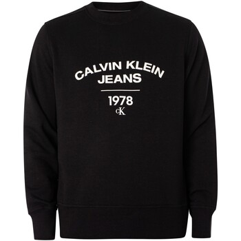 Kleidung Herren Sweatshirts Calvin Klein Jeans Varsity Curve-Sweatshirt Schwarz