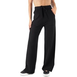 Kleidung Damen Hosen Replay Jogginghose mit weitem Bein in Schwarz Schwarz