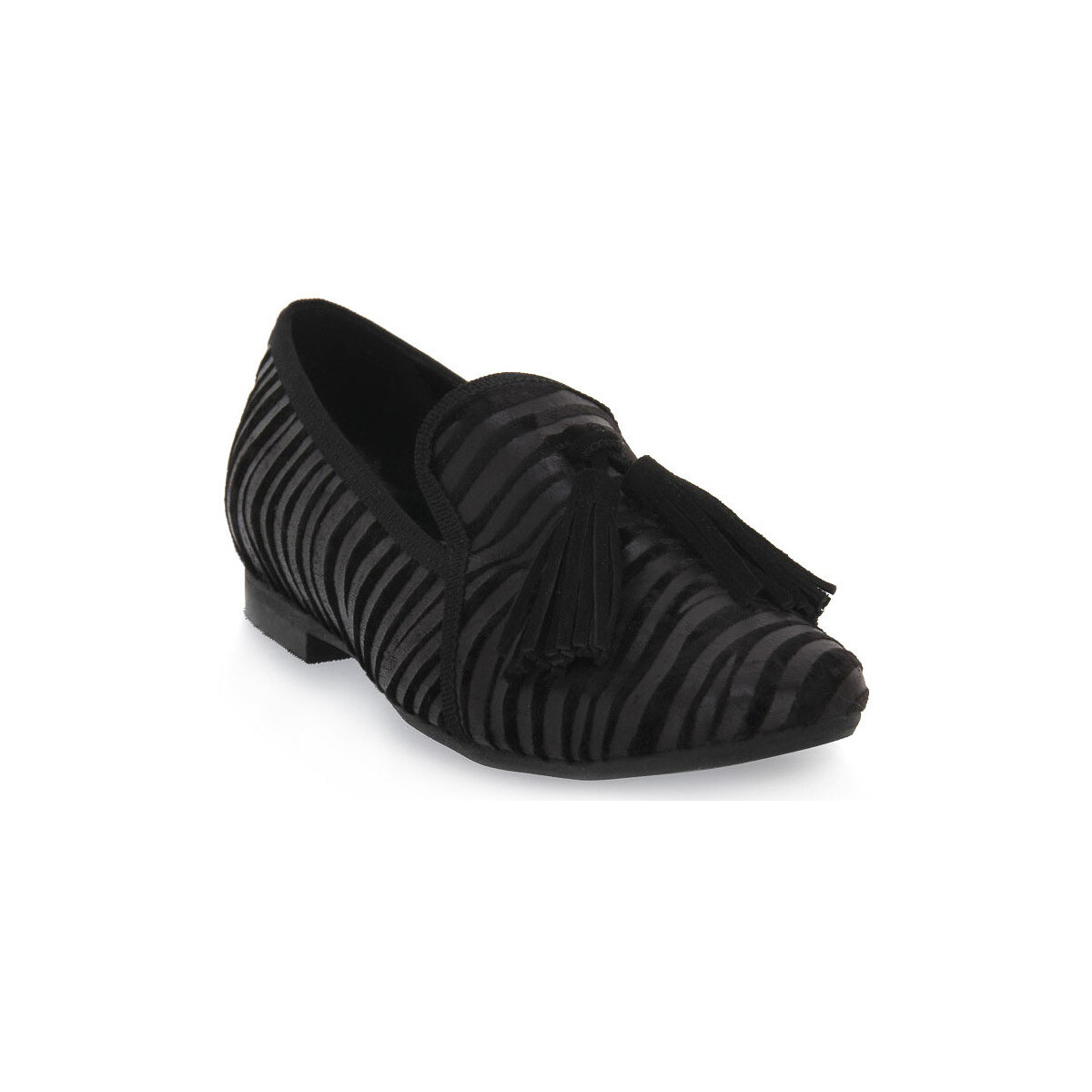 Schuhe Damen Slipper S.piero BLACK FLAT ROUNDED Schwarz