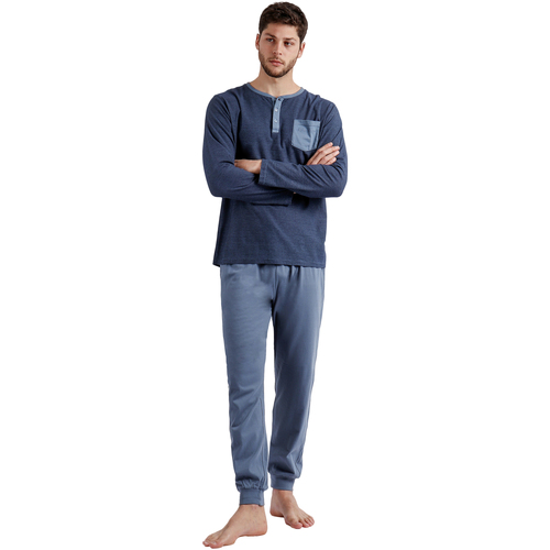 Kleidung Herren Pyjamas/ Nachthemden Admas Pyjama Hausanzug Hose und Oberteil Azure A Antonio Miro Blau