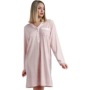 Kleidung Damen Pyjamas/ Nachthemden Admas Langärmeliges Nachthemd Rose Chains Rosa