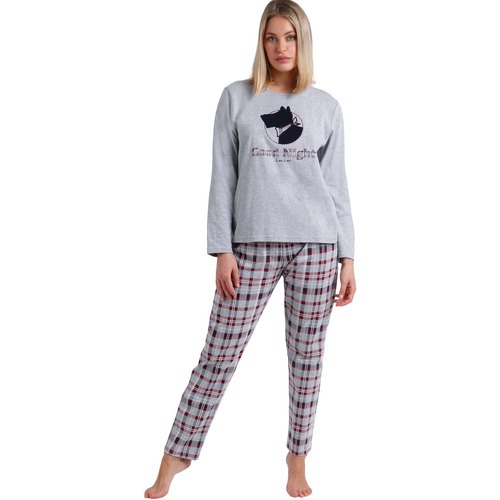 Kleidung Damen Pyjamas/ Nachthemden Admas Pyjama Hausanzug Hose und Oberteil Loulou GoodNight Grau