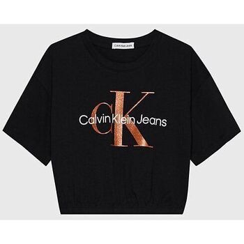 Kleidung Mädchen T-Shirts & Poloshirts Calvin Klein Jeans IG0IG02194BEH-BLACK Schwarz