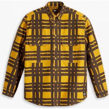 Kleidung Herren Langärmelige Hemden Levi's A0953 0009 - SKATE PLAID-TORN PLAID BLACK YELLOW Gelb