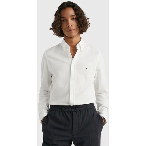 Kleidung Herren Langärmelige Hemden Tommy Hilfiger MW0MW30675YCF-OPTIC WHITE Weiss