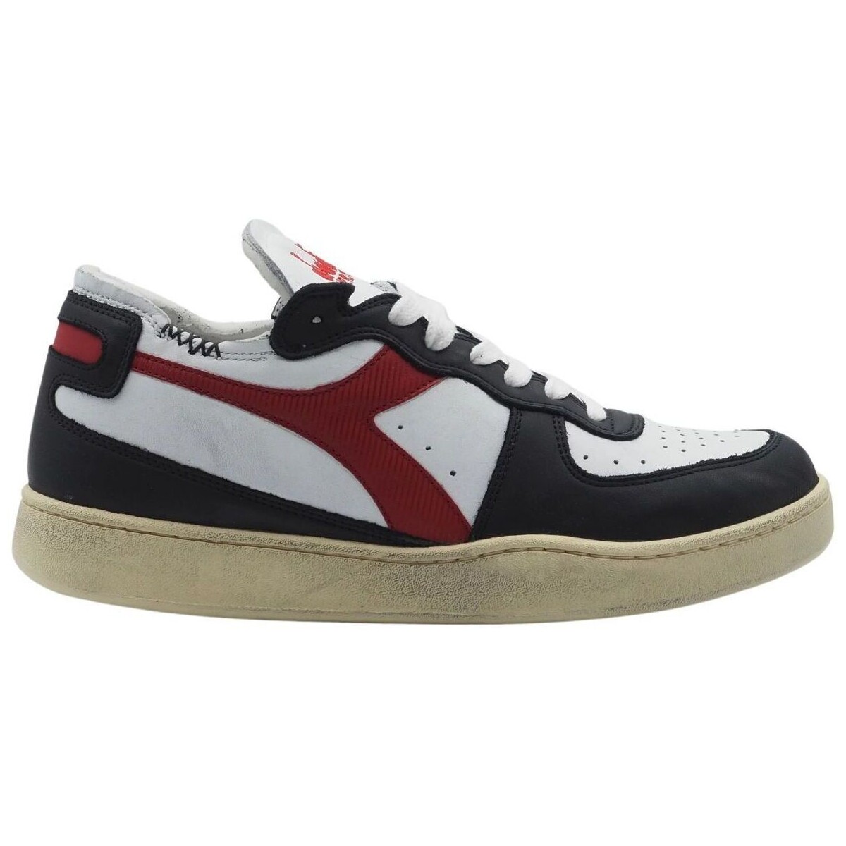 Schuhe Herren Sneaker Diadora 176282.C1470 MI BASKET-BIANCO/NERO/ROSSO Weiss