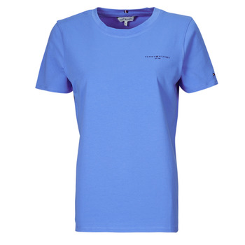 Kleidung Damen T-Shirts Tommy Hilfiger 1985 REG MINI CORP LOGOC-NK SS Blau