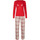 Kleidung Damen Pyjamas/ Nachthemden Lisca Pyjama Hose Top Langarm Holiday  Cheek Rot