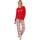Kleidung Damen Pyjamas/ Nachthemden Lisca Pyjama Hose Top Langarm Holiday  Cheek Rot