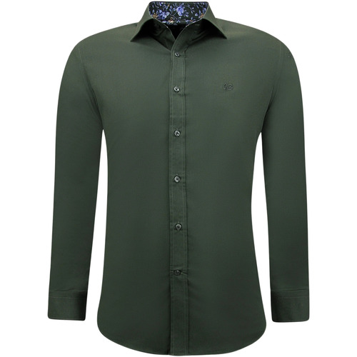 Kleidung Herren Langärmelige Hemden Gentile Bellini Formelle Für Slim Bluse Stretch Grün