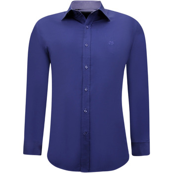 Kleidung Herren Langärmelige Hemden Gentile Bellini Neat Tailored Shirts Für Slim Bluse Blau