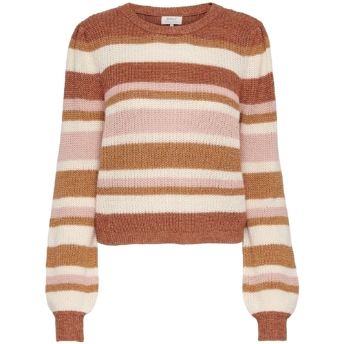 Kleidung Damen Pullover Only Alvi L/S Knit - Sierra/Brown Suga Multicolor