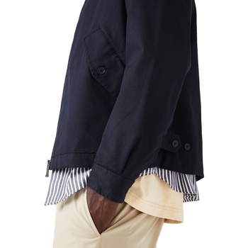 Lacoste Short Zippered Organic Jacket - Bleu Marine Beige