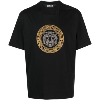 Kleidung Herren T-Shirts Roberto Cavalli 75OAHE05-CJ110 Schwarz