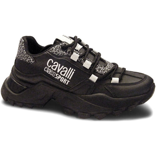 Schuhe Damen Sneaker Roberto Cavalli CW8766 Black Schwarz