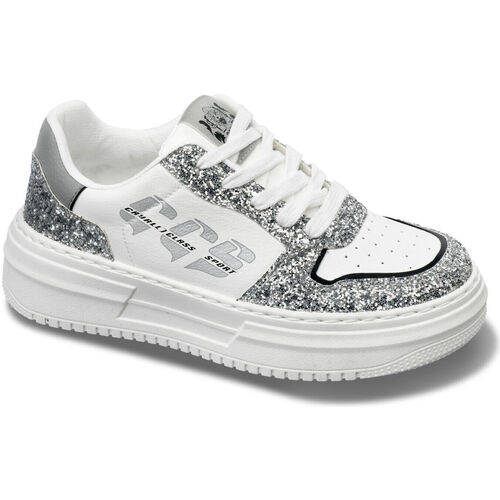 Schuhe Damen Sneaker Roberto Cavalli CW8753 Silver Grau