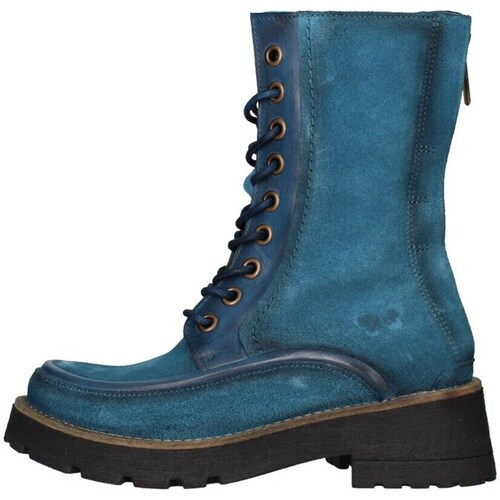 Schuhe Damen Low Boots Felmini D539 amphibie Frau Blaues Öl Blau