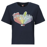 Kleidung Damen T-Shirts Tommy Jeans TJW BXY RAINBOW FLAG TEE Marine