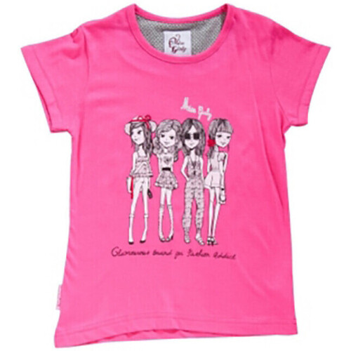 Kleidung Mädchen T-Shirts Miss Girly T-shirt manches courtes fille FRIGIRLY Rosa