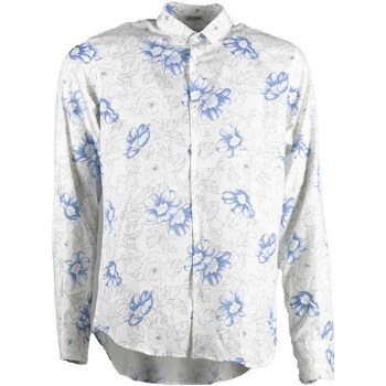 Kleidung Herren Langärmelige Hemden Sl56 Camicia Colletto Cotone Weiss
