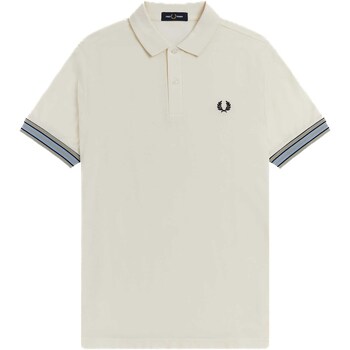 Kleidung Herren T-Shirts & Poloshirts Fred Perry Fp Striped Cuff Polo Shirt Beige