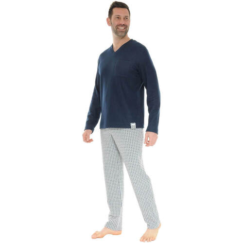 Kleidung Herren Pyjamas/ Nachthemden Pilus BLAISE Blau