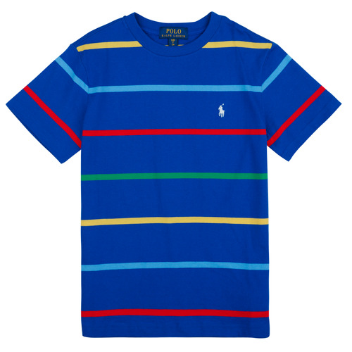 Kleidung Jungen T-Shirts Polo Ralph Lauren SSCNM2-KNIT SHIRTS-T-SHIRT Blau