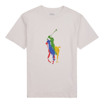 Kleidung Kinder T-Shirts Polo Ralph Lauren SS CN-KNIT SHIRTS-T-SHIRT Weiss / Deckwash / Weiss
