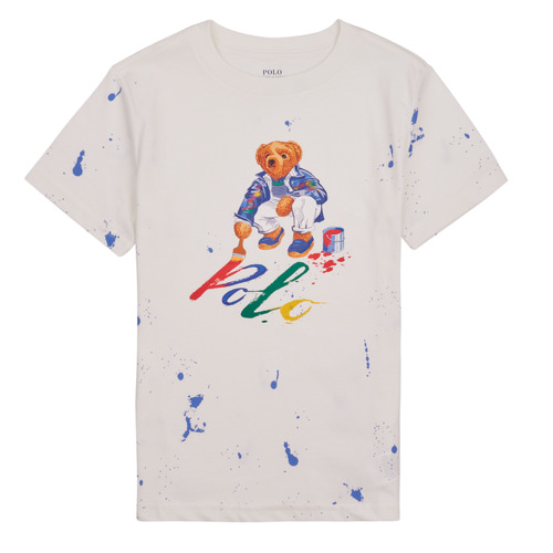 Kleidung Kinder T-Shirts Polo Ralph Lauren BEAR SS CN-KNIT SHIRTS-T-SHIRT Weiss