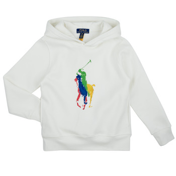 Kleidung Kinder Sweatshirts Polo Ralph Lauren PO HOOD-KNIT SHIRTS-SWEATSHIRT Weiss / Deckwash / White