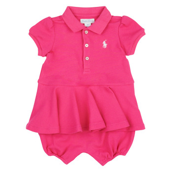 Kleidung Mädchen Kurze Kleider Polo Ralph Lauren SS PEPLUM BU-ONE PIECE-SHORTALL Rosa / Hell / Pink